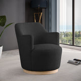 Clarita Black Boucle Fabric Swivel Accent Chair 450Black Meridian Furniture