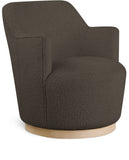 Clarita Brown Boucle Fabric Swivel Accent Chair 450Brown Meridian Furniture