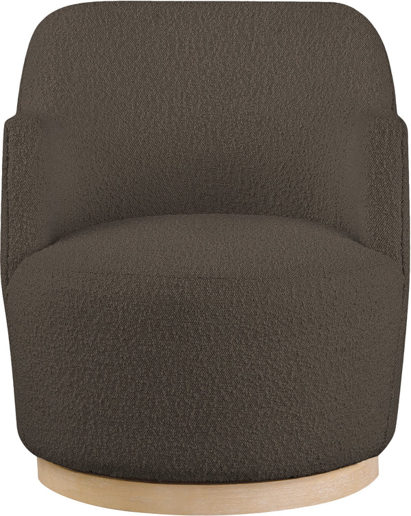 Clarita Brown Boucle Fabric Swivel Accent Chair 450Brown Meridian Furniture