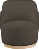 Clarita Brown Boucle Fabric Swivel Accent Chair 450Brown Meridian Furniture