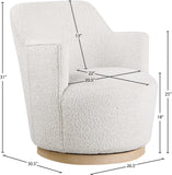 Clarita Cream Boucle Fabric Swivel Accent Chair 450Cream Meridian Furniture