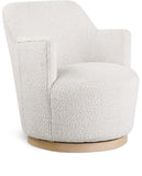 Clarita Cream Boucle Fabric Swivel Accent Chair 450Cream Meridian Furniture