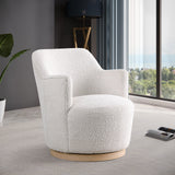 Clarita Cream Boucle Fabric Swivel Accent Chair 450Cream Meridian Furniture