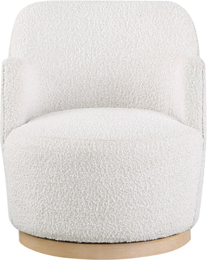 Clarita Cream Boucle Fabric Swivel Accent Chair 450Cream Meridian Furniture
