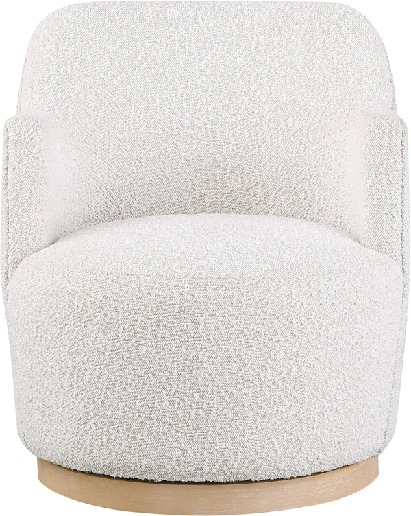 Clarita Cream Boucle Fabric Swivel Accent Chair 450Cream Meridian Furniture
