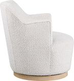 Clarita Cream Boucle Fabric Swivel Accent Chair 450Cream Meridian Furniture