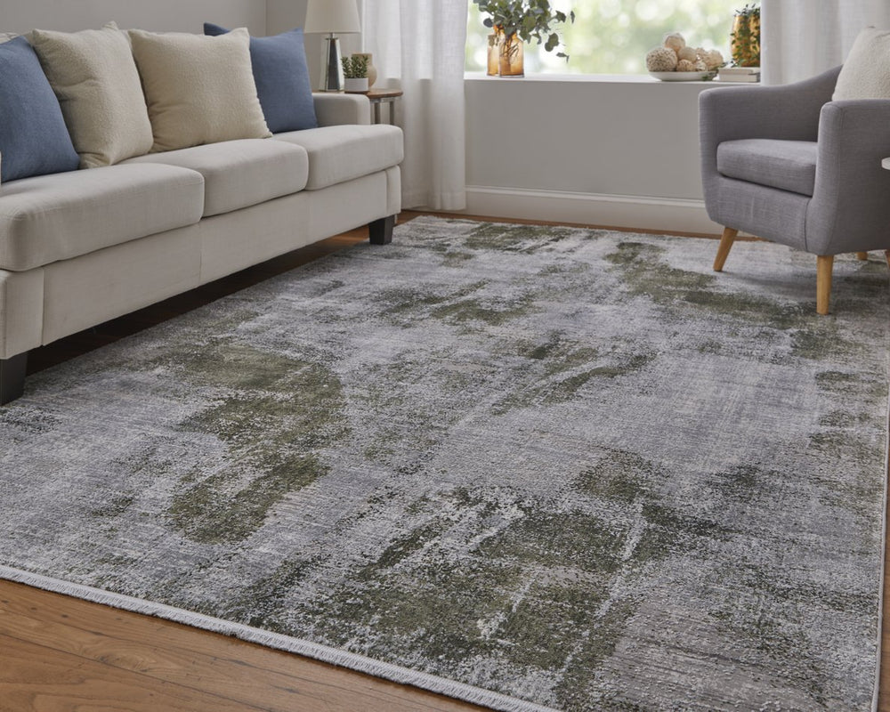 Feizy Rugs Cadiz Collection: Elegant Machine-woven Viscose & Acrylic Low Pile Rug With Stunning Gradient Design Gray,Green,Silver Viscose,Acrylic 86639n5fgrnivyh39