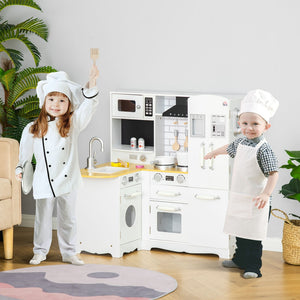English Elm Qaba Corner Play Kitchen Set with Sound Effects Realistic Appliances Mdf Construction W2225P217656