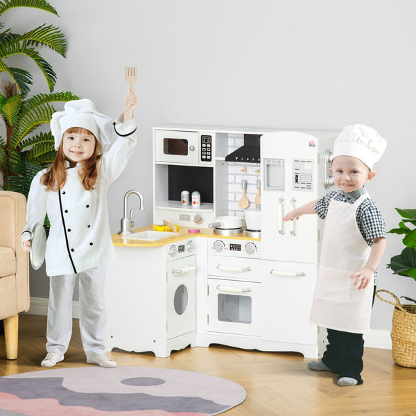 English Elm Qaba Corner Play Kitchen Set with Sound Effects Realistic Appliances Mdf Construction W2225P217656