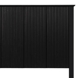 English Elm Stylish King Bed Frame Vertical Slat Headboard Low Profile Contemporary Bedroom Black N770PK369234B