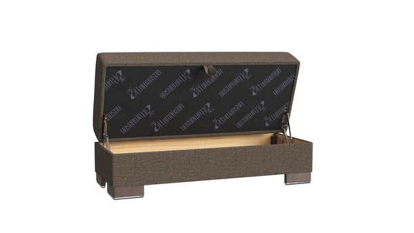 English Elm Primenest Zenaero Convertible Ottoman With Storage - Stylish Brown Chenille, Space-Saving Design B030P280989-GIGA