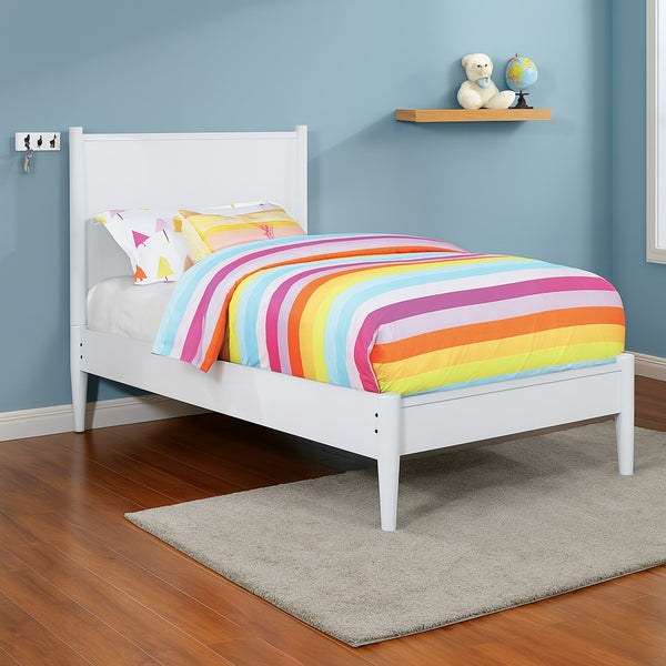 English Elm Mid-Century Twin Platform Bed In Elegant White Finish – Stylish, Durable, And Space-Saving Design B016S00036