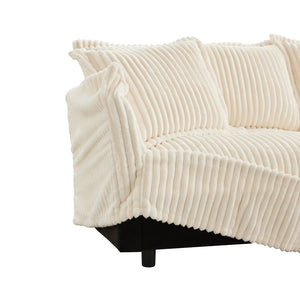 English Elm Koala Corduroy Sectional Sofa Deep Seat High Back Lounger for Family Living Room W3041P240120