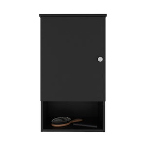 English Elm Medicine Compact Wall Cabinet with Mirror Door, Engineered Wood Storage, Durable, Space-Saving Design Black 29.92 L x 18.9 W x 4.33 H B097P250858