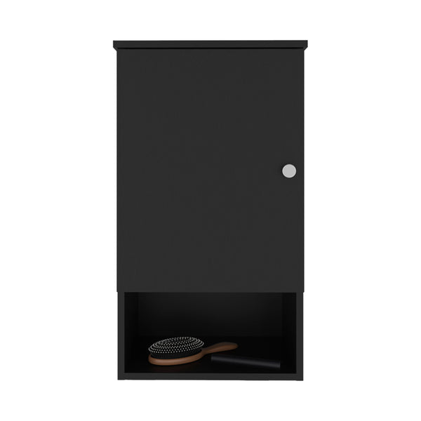 English Elm Medicine Compact Wall Cabinet with Mirror Door, Engineered Wood Storage, Durable, Space-Saving Design Black 29.92 L x 18.9 W x 4.33 H B097P250858