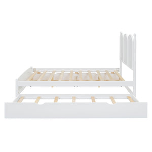 English Elm Queen Size Platform Bed With Twin Xl Trundle, 2 Storage Drawers, Elegant Design For Space-Saving N820S00025K-GIGA