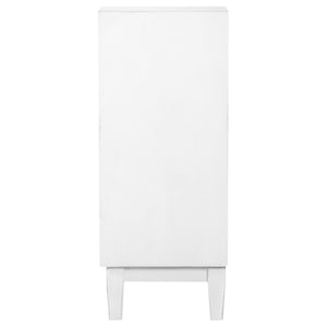 English Elm Carillon Honeycomb Relief White Accent Cabinet with Sculptural Doors for Entryway Storage B062P441318