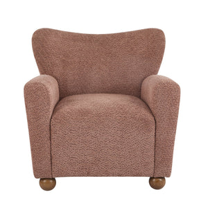 English Elm Christopher Knight Home® - Cozy Wingback Armchair with Plush Bouclé Upholstery, Solid Wood Legs, Timeless Elegant Comfort Coral 32 L x 29.5 W x 26.75 H N776P293322R