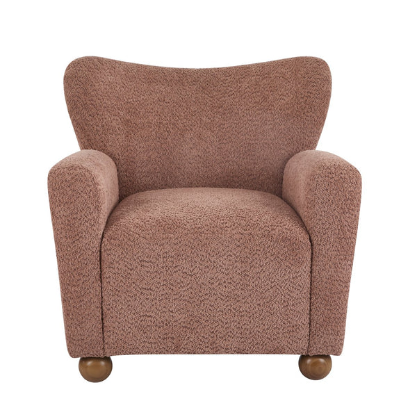 English Elm Christopher Knight Home® - Cozy Wingback Armchair with Plush Bouclé Upholstery, Solid Wood Legs, Timeless Elegant Comfort Coral 32 L x 29.5 W x 26.75 H N776P293322R