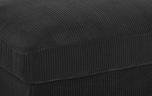 English Elm Corduroy Ribbed Upholstered Ottoman Plush Footrest or Extra Seating for Living Rooms Black B2748P483333
