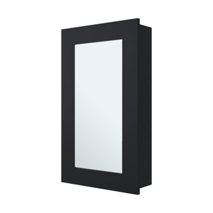English Elm Parks Wall-Mounted Medicine Cabinet with Mirrored Door, Three Interior Shelves for Bathroom Storage Black 31.1 L x 19.3 W x 3.5 H B128P237175