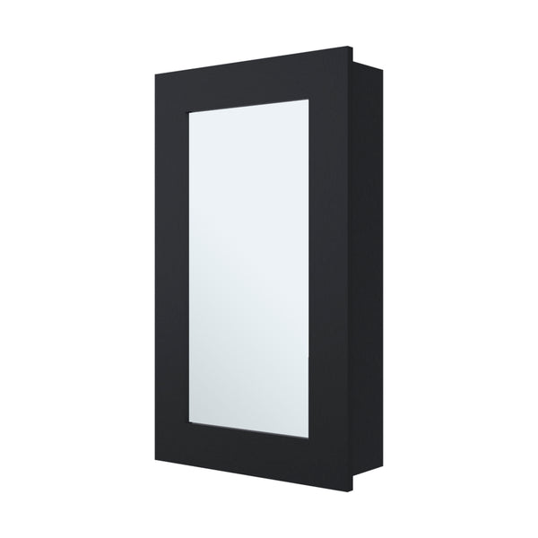 English Elm Parks Wall-Mounted Medicine Cabinet with Mirrored Door, Three Interior Shelves for Bathroom Storage Black 31.1 L x 19.3 W x 3.5 H B128P237175