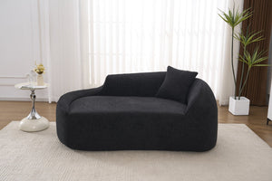 English Elm Ly-048 Sculpted Chenille Chaise Lounge Convertible Sleeper Sofa for Modern Living Spaces Black W2231P401731