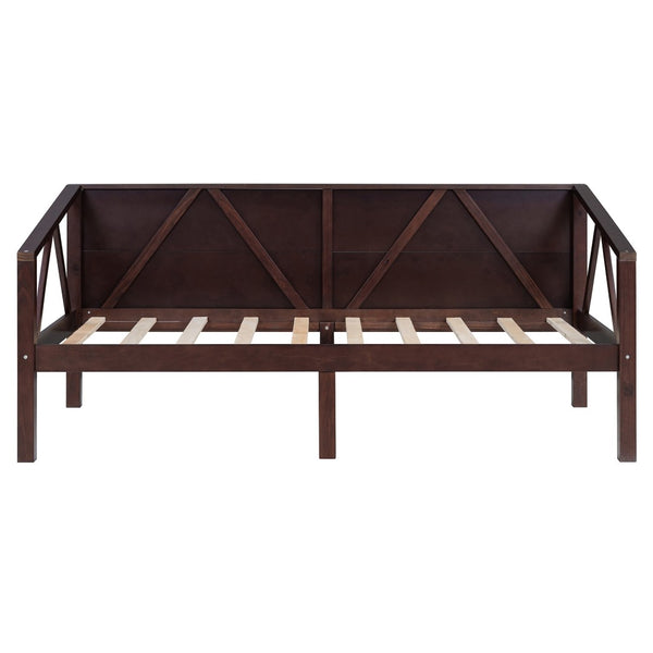 English Elm Twin Daybed Frame Solid Pine Sofa Bed for Guest Room Studio or Teen Bedroom Espresso N708P266719P