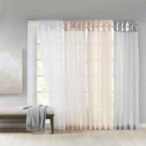 English Elm Twisted Tab Voile Sheer Window Pair – Lightweight, Oeko-Tex® Certified Drapes For Elegant Light Control B03598295-GIGA