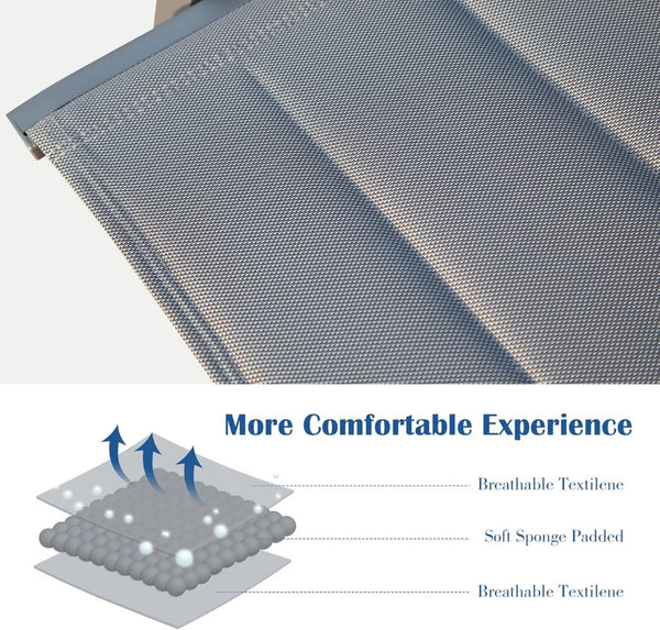 English Elm Patio Folding Chairs Set Of 2 - Lightweight, Ergonomic, Padded Textilene For Ultimate Outdoor Comfort W1859P321619-GIGA