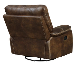 English Elm Wallace & Bay - Brown Swivel Gliding Recliner – Rustic Contemporary Chocolate Fabric, Easy-Care, Plush Comfort B361P384416