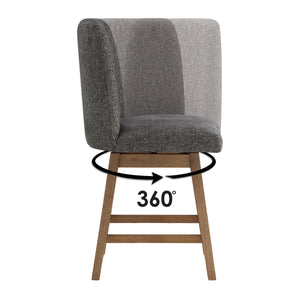 OSP Home Furnishings Finley 26” Swivel Counter Stool  - Set of 2 Charcoal/Med Oak