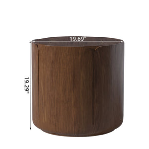 English Elm 19.29"h Round Mgo Outdoor Side Tables Set of 2 Tulip Base Wood Grain Patio Accent Brown W757S00053