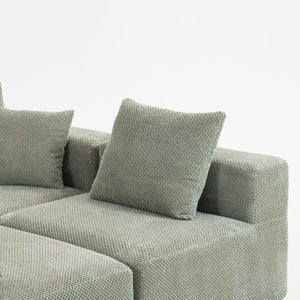 English Elm Modular Low Profile Sectional Sofa Plush Chenille Upholstery for Cozy Living Rooms W3326S00033