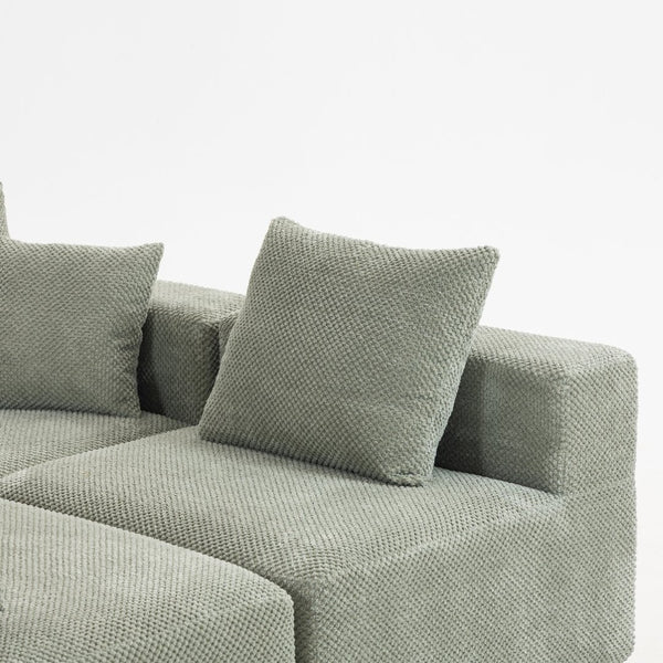 English Elm Modular Low Profile Sectional Sofa Plush Chenille Upholstery for Cozy Living Rooms W3326S00033