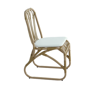 English Elm 5 Piece Outdoor Acacia Wood Dining Set with Woven Rattan Chairs for Patio N762S000009AAN