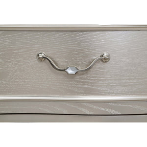 English Elm Evangeline Silver Oak 3-Drawer Nightstand with Hexagonal Hardware, Turned Tapered Legs, Modern Elegance B062P344978