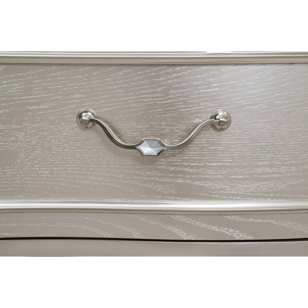 English Elm Evangeline Silver Oak 3-Drawer Nightstand with Hexagonal Hardware, Turned Tapered Legs, Modern Elegance B062P344978