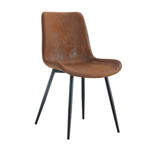 English Elm Expandable Dining Set Seats Eight with Walnut Base and Brown Tech Fabric Chairs W1151S04698