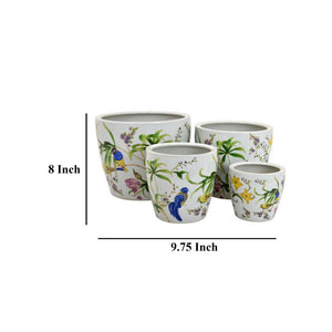 English Elm Garden Glazed Ceramic Planter Ribbed Sculptural Design for Patio or Indoor Tabletop B056P416938
