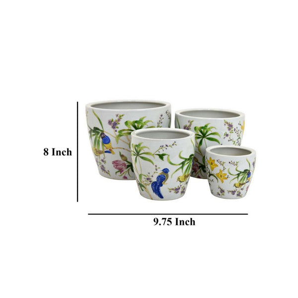 English Elm Garden Glazed Ceramic Planter Ribbed Sculptural Design for Patio or Indoor Tabletop B056P416938
