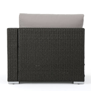 English Elm Christopher Knight Home® - SANTA SANTA ROSA Right Armchair Rattan Frame with Aluminum Accents — Weather-Resistant Stylish Seating Grey+Silver 65058.00ALUGRY