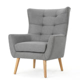 Christopher Knight Home® - Noble House - Tamsin Grey Fabric Mid Century Club Chair