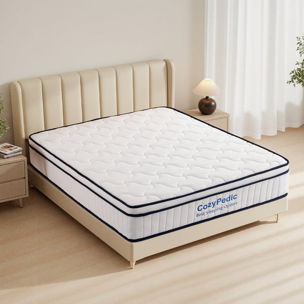 English Elm 10 Inch King Hybrid Mattress Memory Foam Pocket Springs Cooling Cover Certipur W2699P399181