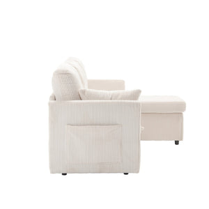 English Elm United Modular L-Shaped Sofa With Reversible Chaise, Sleeper Bed & Hidden Storage For Living Room W1568S00074-GIGA