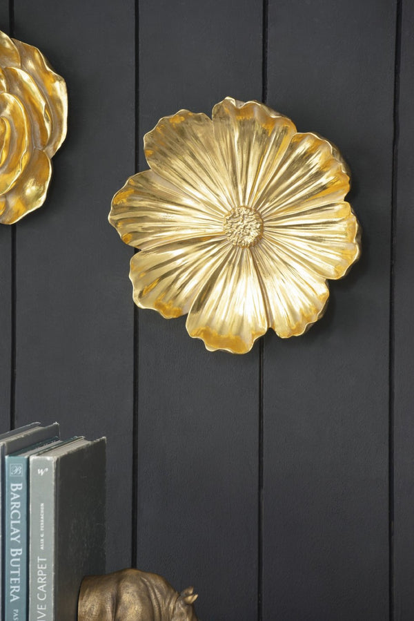 English Elm S/2 Gold Rose Wall Accents - Elegant Floral Decor Set For Timeless Home Elegance & Style Upgrade W2078P223125-GIGA