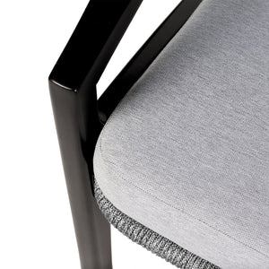 English Elm Liora Outdoor Chair: Stylish Dark Eucalyptus & Gray Rope With Plush White Cushions For Comfort B2736P354322