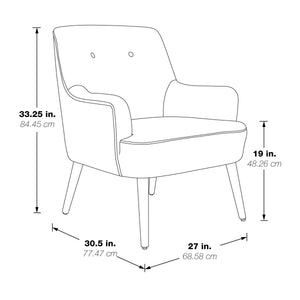 OSP Home Furnishings Chatou Chair  Midnight Blue