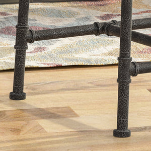 English Elm Christopher Knight Home® - COUNTER Button-Tufted White Wood Counter Stool Set of 2 with Industrial Metal Pipe Base, 38.8" H 65371.00WHI