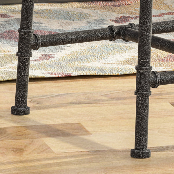 English Elm Christopher Knight Home® - COUNTER Button-Tufted White Wood Counter Stool Set of 2 with Industrial Metal Pipe Base, 38.8" H 65371.00WHI